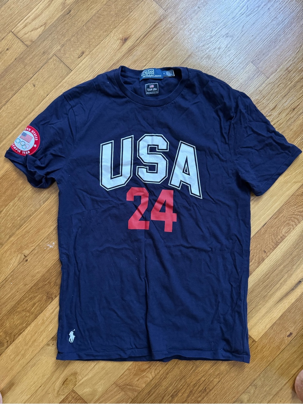 Ralph Lauren Navy USA 24 Graphic Short-Sleeve Tee - size medium